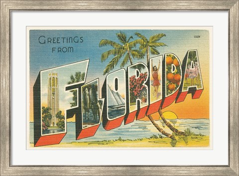 Framed Greetings from Florida v2 Print