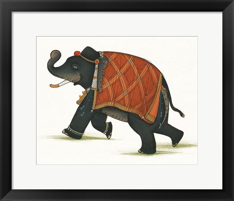 Framed India Elephant II Light Crop Print