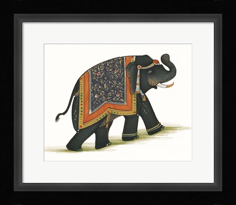 Framed India Elephant I Light Crop Print