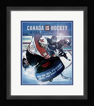 Framed Canada is Hockey Print