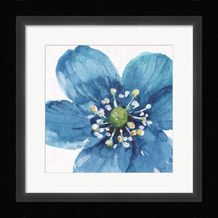 Framed Blue and Green Garden V Print