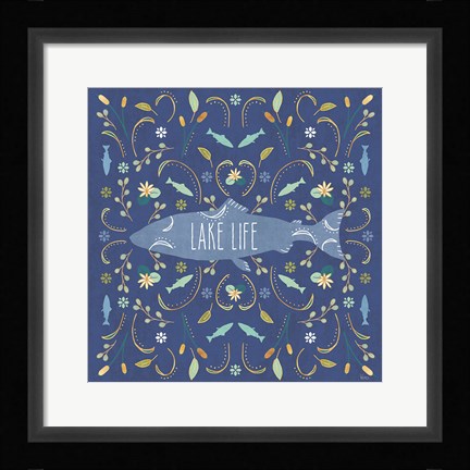 Framed Otomi Lake V Dark Print