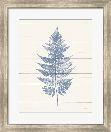 Framed Fern Print I Blue Crop Print