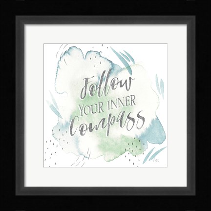 Framed Wonderful World VI Blue Green Print