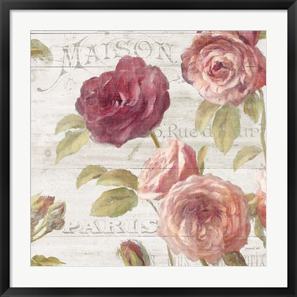 Framed French Roses V Print