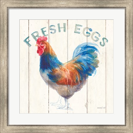 Framed Fresh Eggs Hen Print