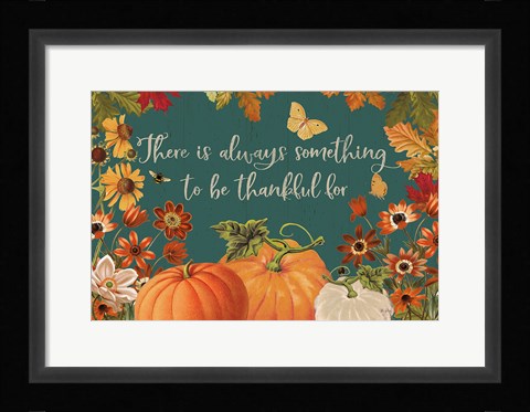 Framed Fall Garden I Teal Print