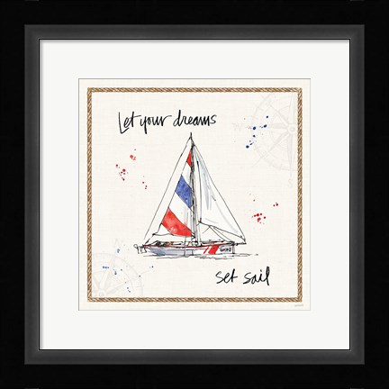 Framed Coastal Buoys III Print