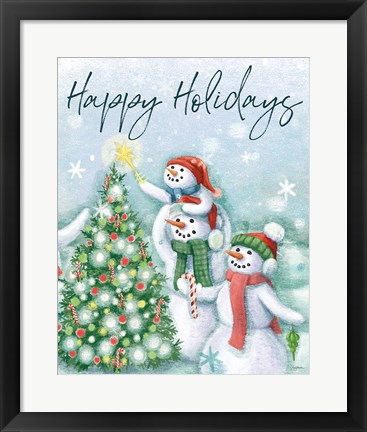 Framed Classic Snowmen VI Print