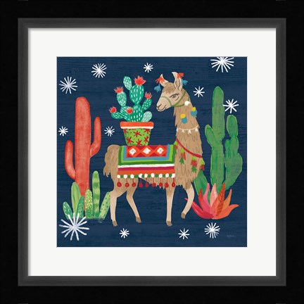 Framed Lovely Llamas III Christmas Print