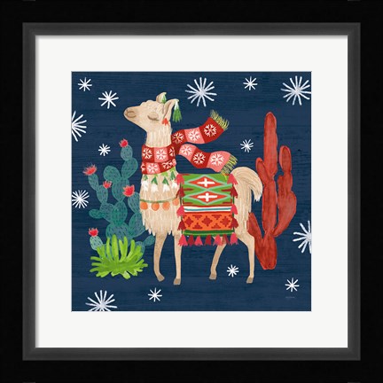 Framed Lovely Llamas IV Christmas Print