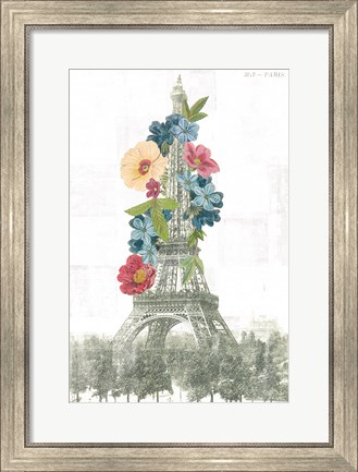 Framed Floral Eiffel Tower Print