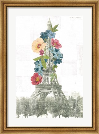 Framed Floral Eiffel Tower Print
