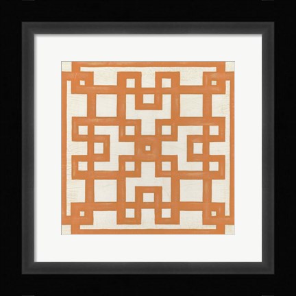 Framed Maze Motif I Print