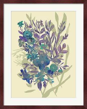 Framed Slate Flowers on Cream I Print
