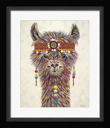 Framed Hippie Llama II Print