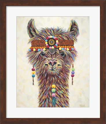 Framed Hippie Llama II Print