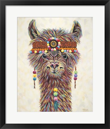Framed Hippie Llama II Print