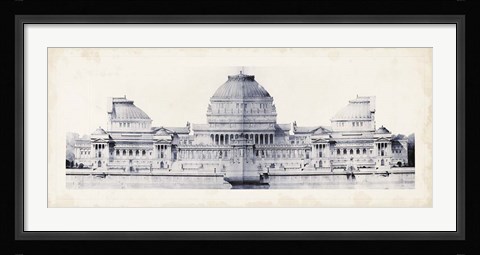 Framed Les Grand Prix de Rome in Blue I Print