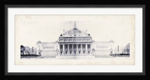 Framed Les Grand Prix de Rome in Blue II Print