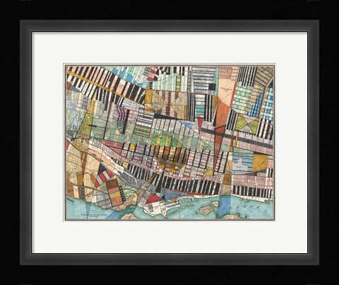 Framed Modern Map of Montreal Print