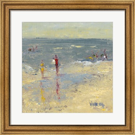Framed Impasto Beach Day I Print