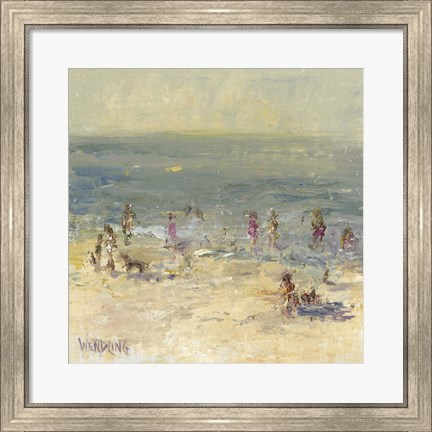 Framed Impasto Beach Day II Print