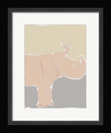 Framed Pastel Zoo I Print