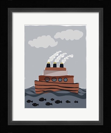 Framed Oceans Ahoy I Print