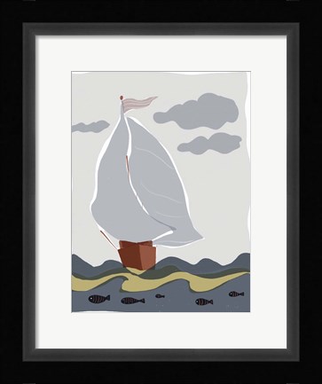 Framed Oceans Ahoy III Print