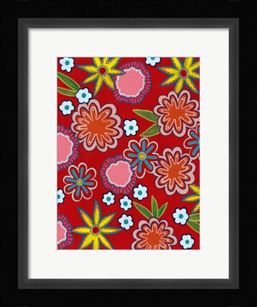 Framed Bright Flowers I Print