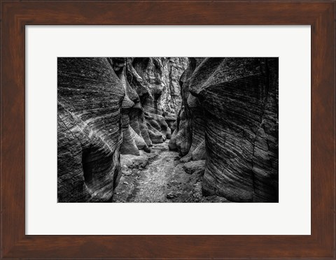 Framed Slot Canyon Utah 7 Black &amp; White Print
