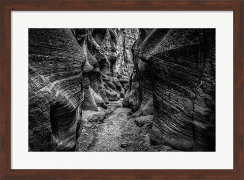 Framed Slot Canyon Utah 7 Black &amp; White Print