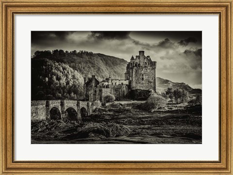 Framed Fairytale Castle Sepia Print