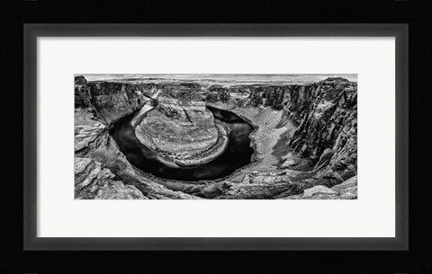 Framed Horshoe Bend Black &amp; White Print