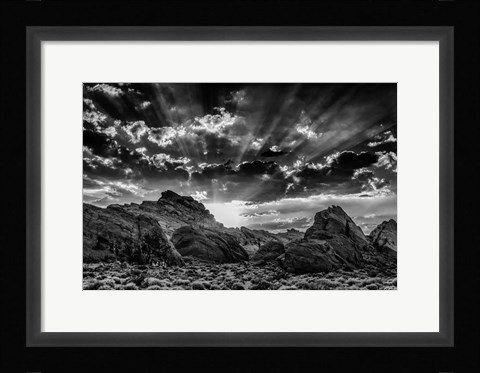Framed Valley Of Fire 3 Black &amp; White Print