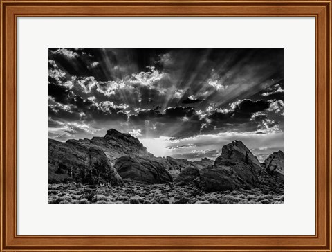 Framed Valley Of Fire 3 Black &amp; White Print