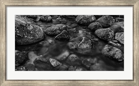 Framed River Rocks 2 Black &amp; White Print