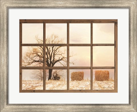 Framed View of Winter Fields Print