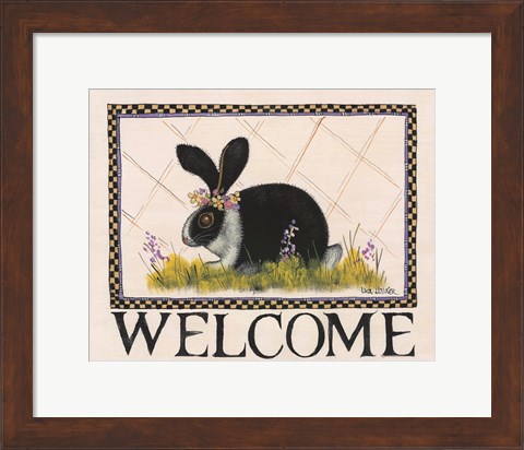 Framed Bunny Welcome Print