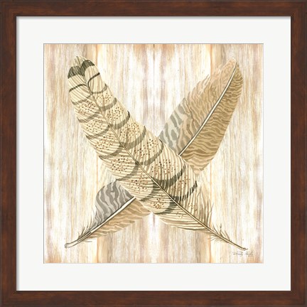 Framed Feathers Crossed I Print