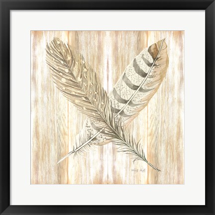 Framed Feathers Crossed II Print