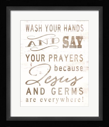 Framed Wash Your Hands Print