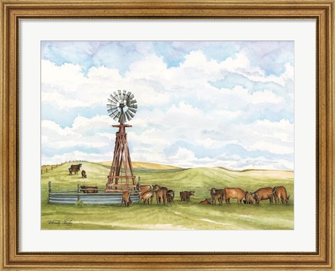 Framed Pasture Cows Print