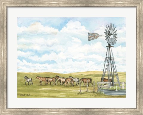 Framed Pasture Horses Print