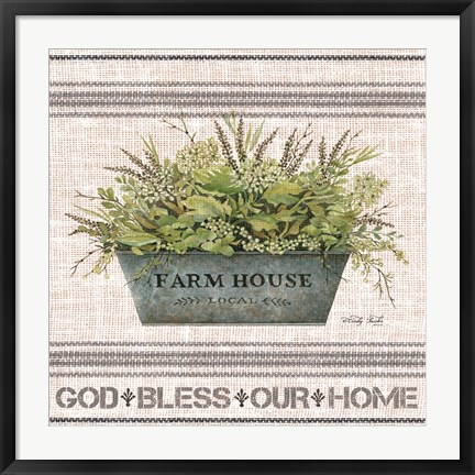 Framed Galvanized Farmhouse God Bless Print