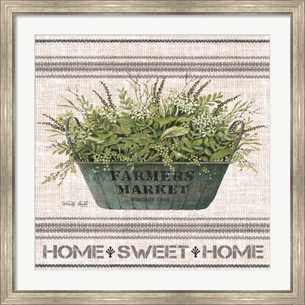 Framed Galvanized Farmer&#39;s Market Home Sweet Home Print