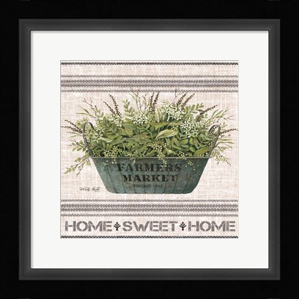 Framed Galvanized Farmer's Market Home Sweet Home Print