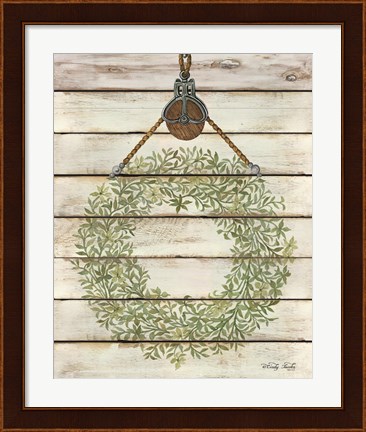 Framed Pully Hanging Wreath Print