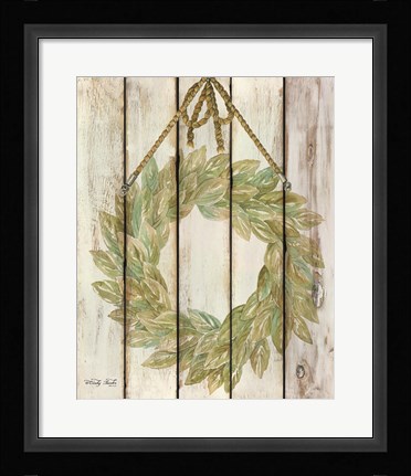 Framed Rope Hanging Wreath Print